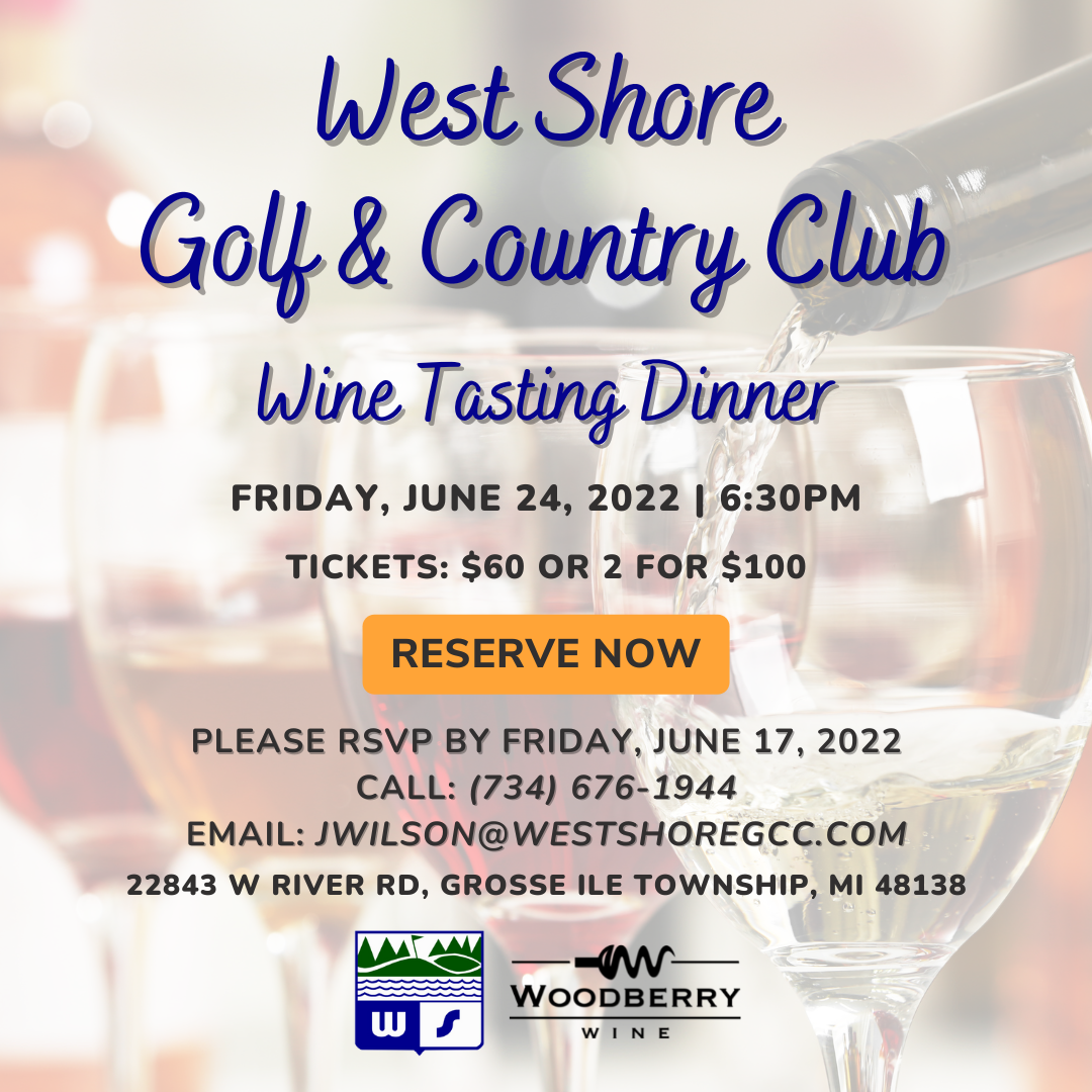 West Shore Golf & Country Club Wine Tasting Dinner