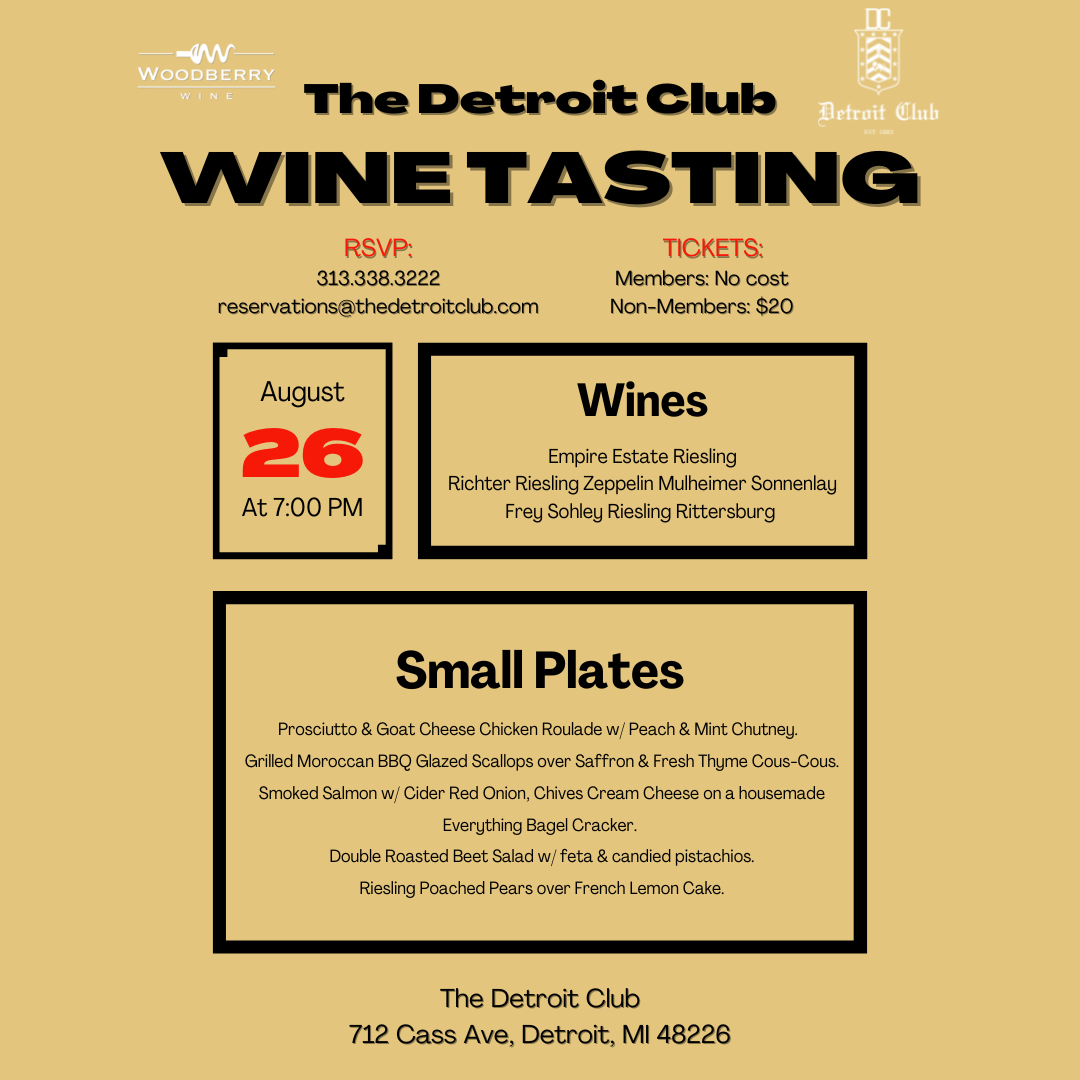 The Detroit Club Wine Tasting